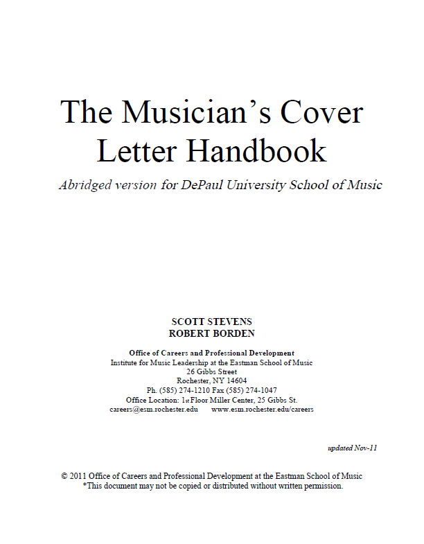 SOM Cover Letter Handbook 2011